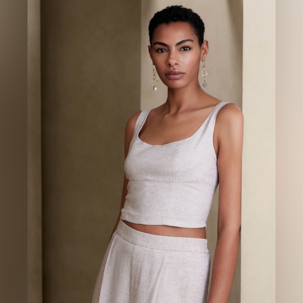 Banana republic LINEN-BLEND CROPPED BUSTIER